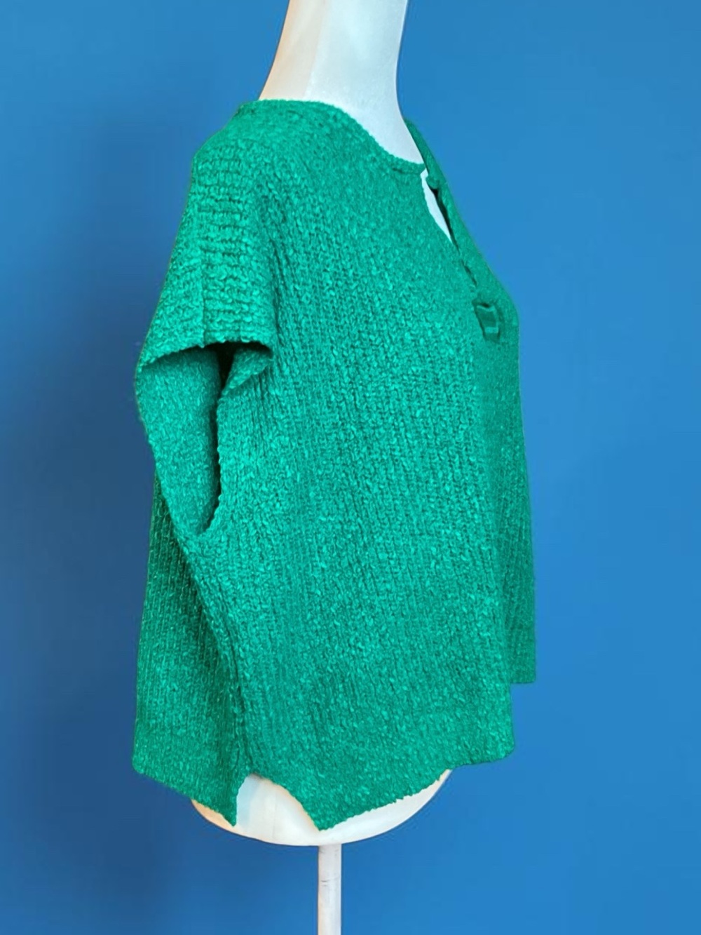 Zenana Outfitters Emerald Green Textured Knit Short Sleeve Top - Picture 2 of 7